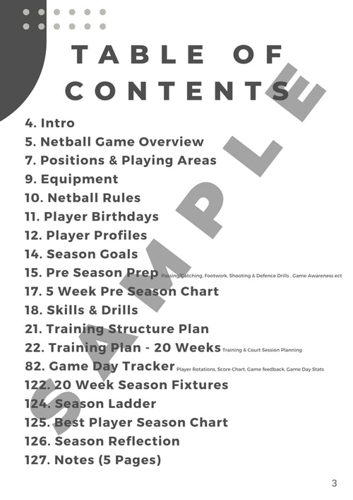 Netball Coaching Handbook - 20 Week Season Planner - 132 Pages