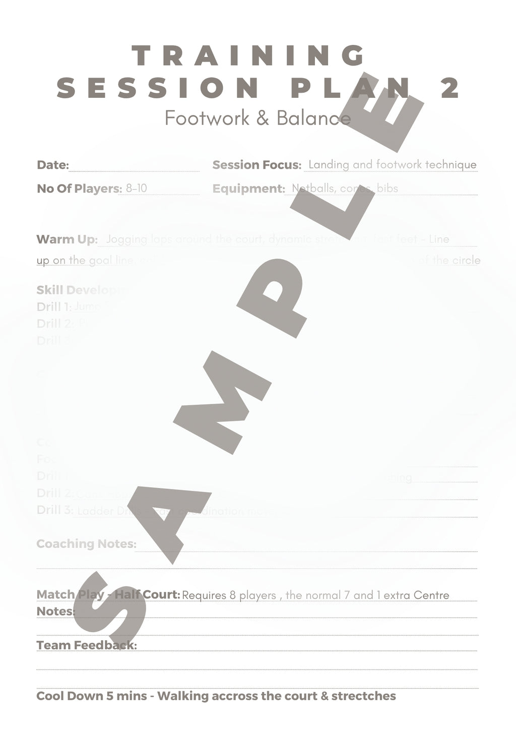 Beginner Coach Netball Training Guide - Junior Ages 10+