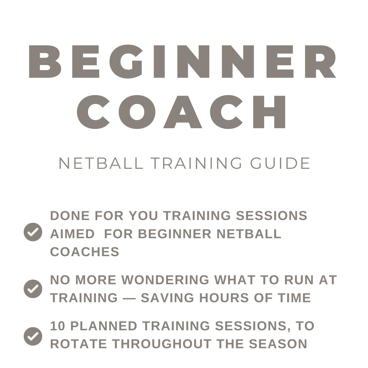 Beginner Coach Netball Training Guide - Junior Ages 10+