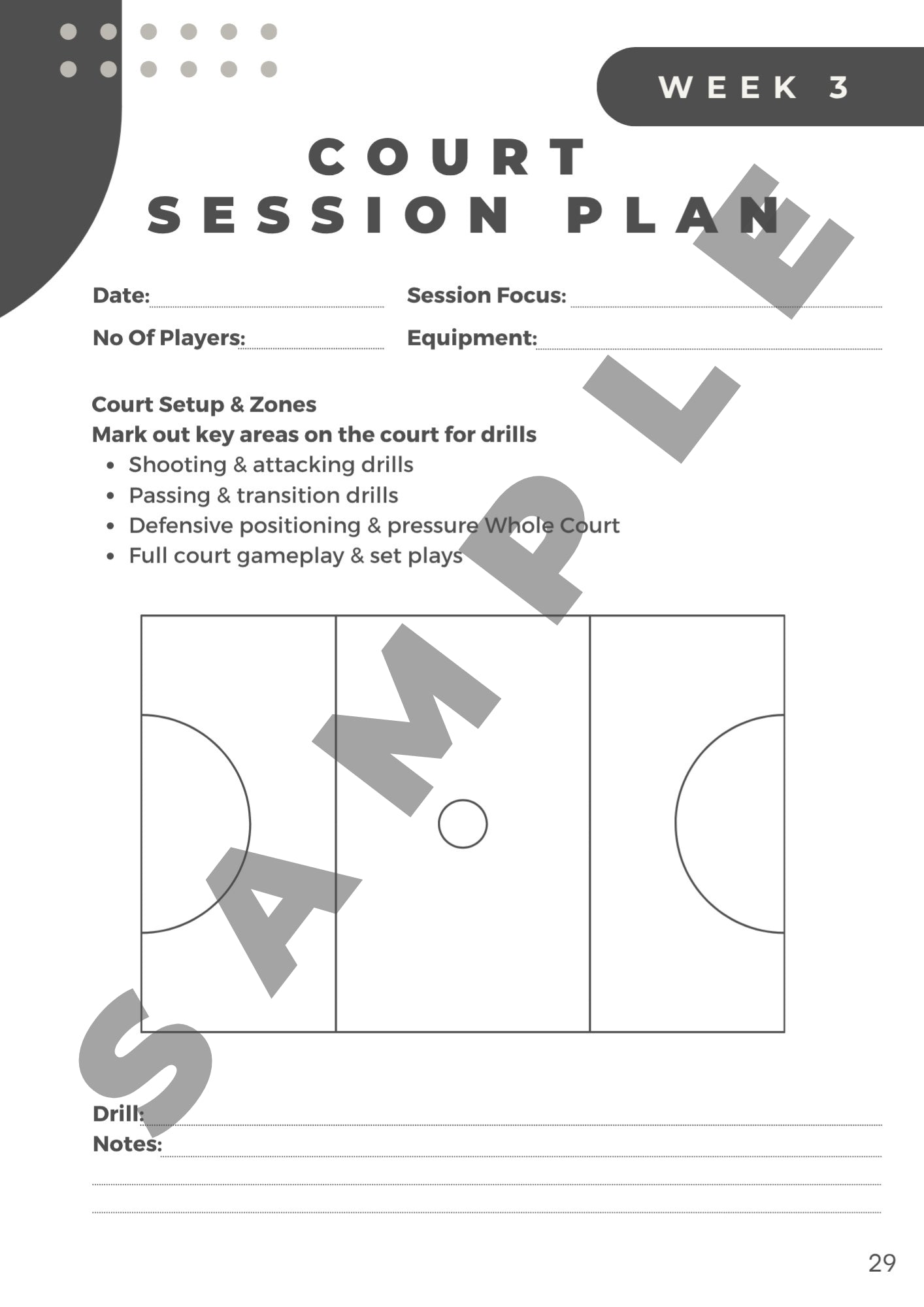 Netball Coaching Handbook - 20 Week Season Planner - 132 Pages
