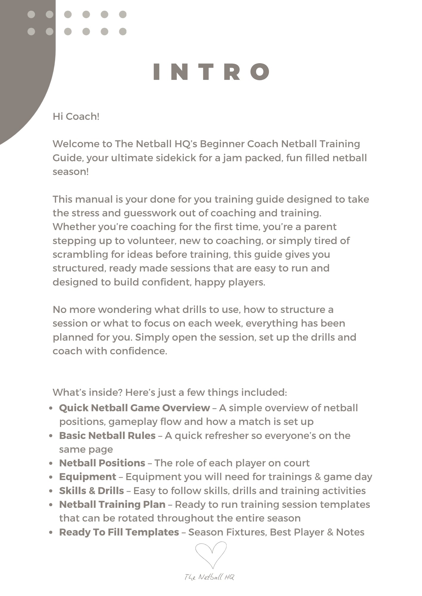 Beginner Coach Netball Training Guide - Junior Ages 10+