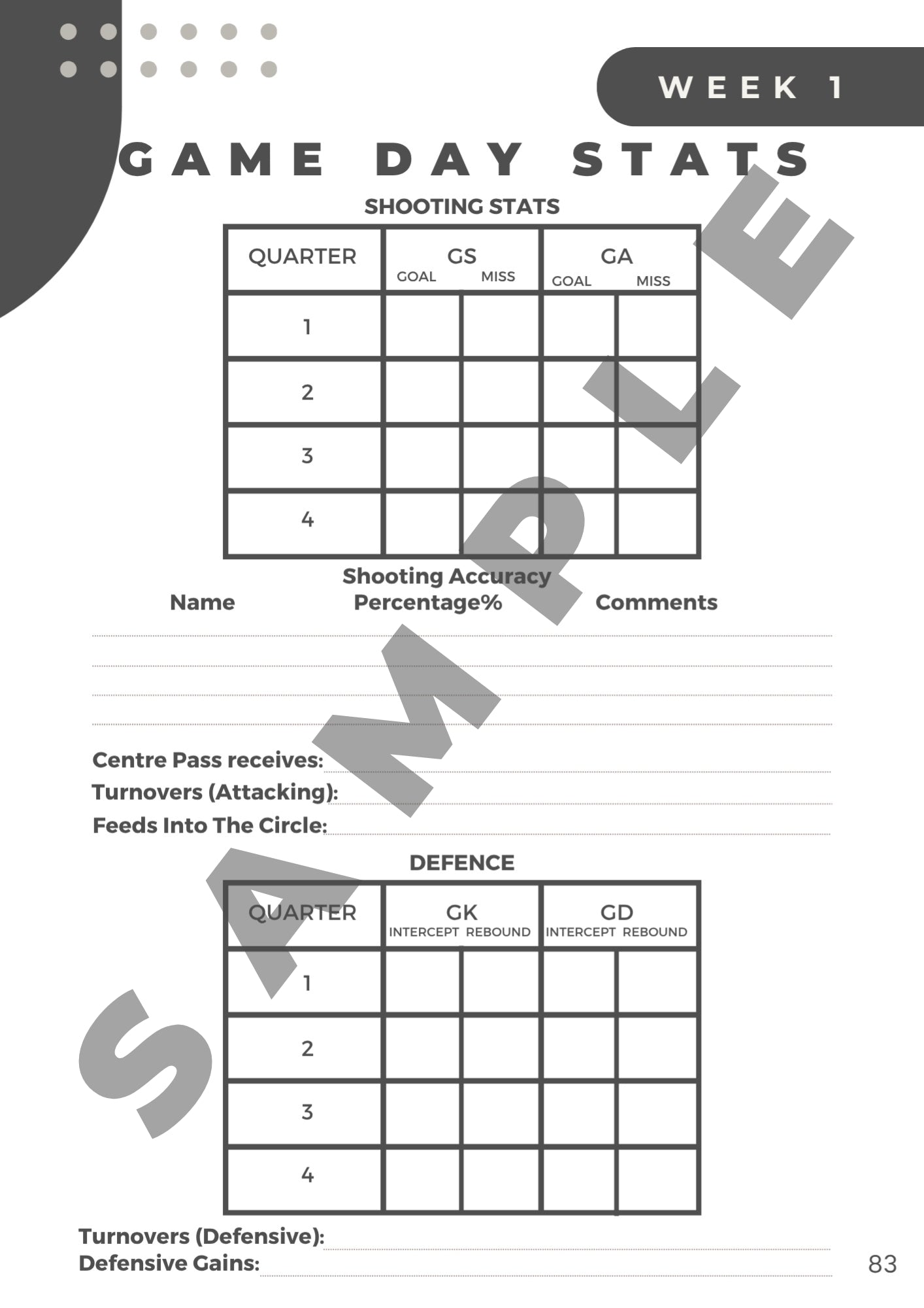 Netball Coaching Handbook - 20 Week Season Planner - 132 Pages
