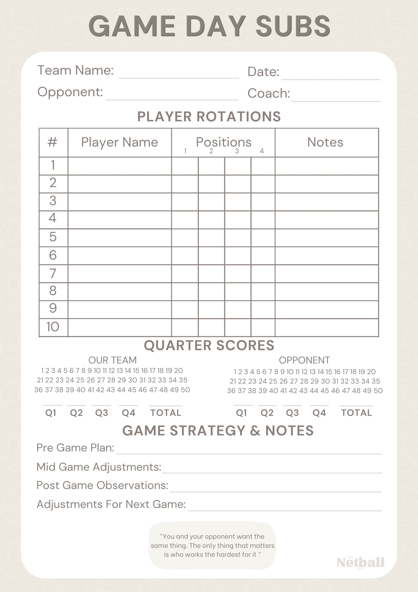 Game Day Subs - Beige