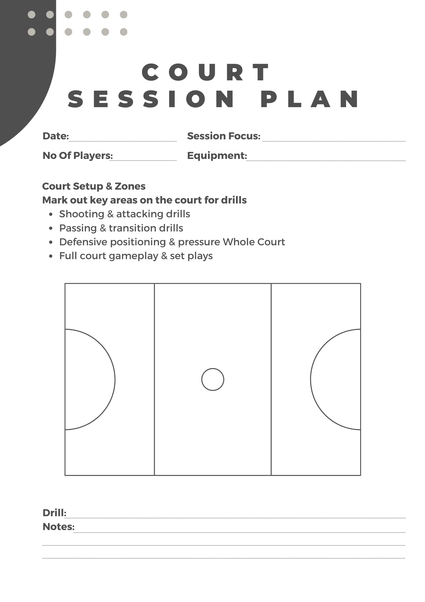 Court Session Plan